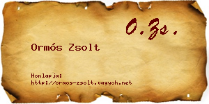 Ormós Zsolt névjegykártya
